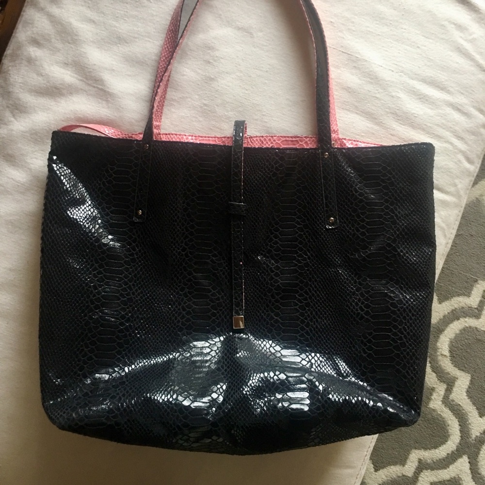 White house black market snakeskin reversible tote